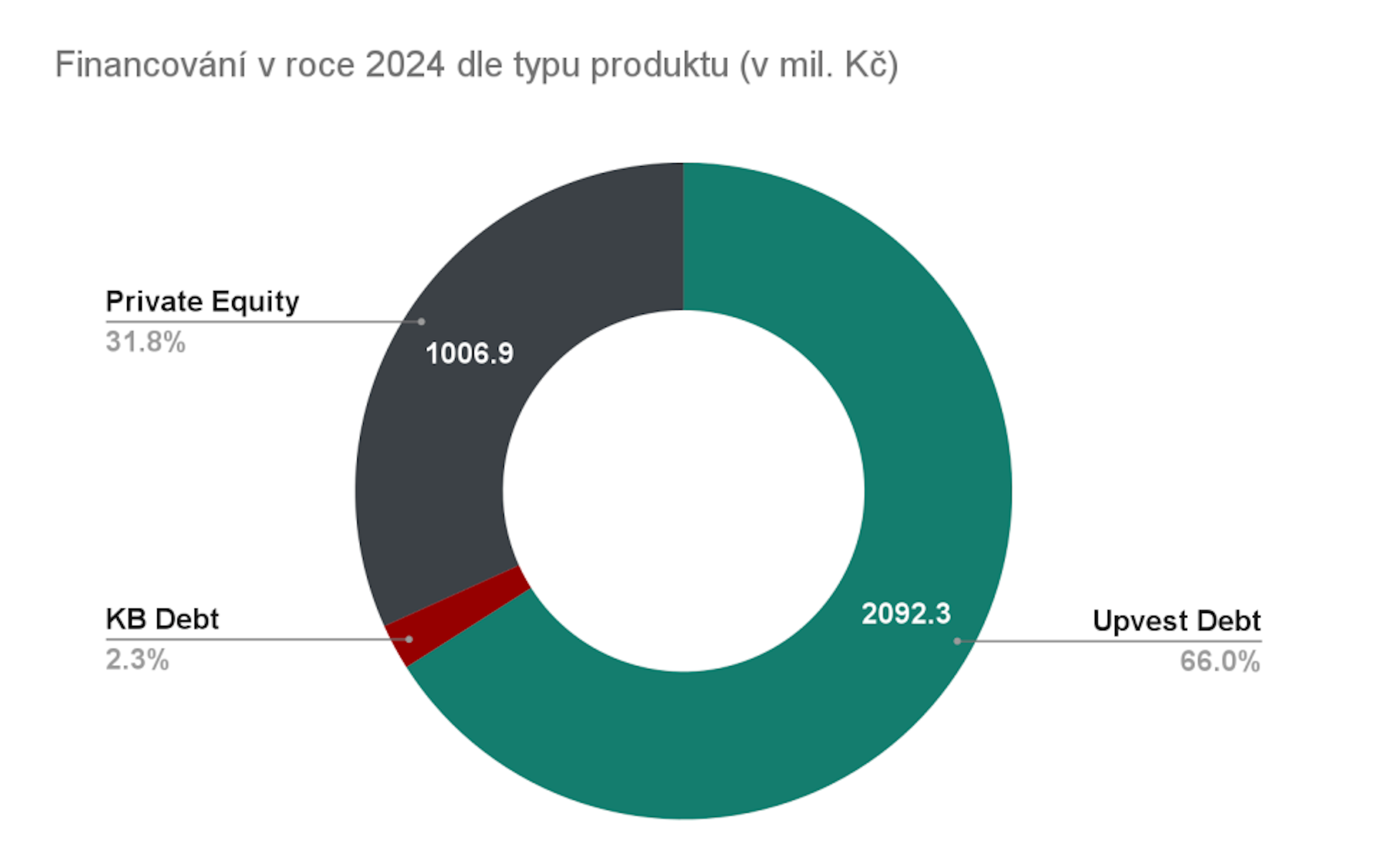Financování v roce 2024 dle typu produktu
